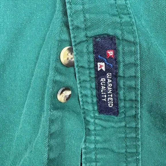 Vintage 90s Apple WebObjects Employee‎ Shirt XL Green Button Down Logo macintosh